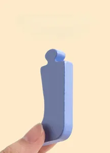 Detail of blue wooden animal puzzle block with smooth rounded edges for toddler safety