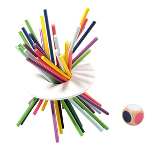 Montessori wooden color sorting and balance game sticks set for sensory skills training