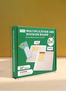 Detailed packaging dimensions showing 24.5x23.5x4cm for the wooden math toy box