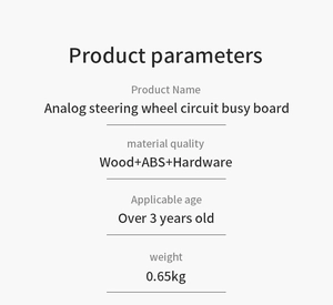 Detailed technical specifications for the wooden sensory steering wheel busy board