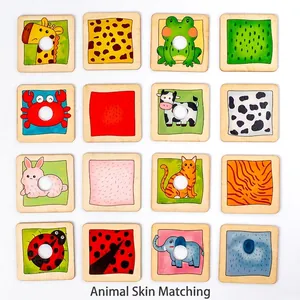 Puzzle educativo per bambini con abbinamento pelli animali per coordinazione motoria