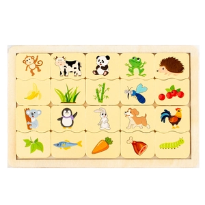 Puzzle éducatif de 20 pièces en bois avec animaux mignons et chiffres pour jeunes enfants