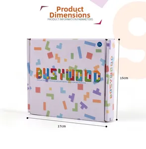 Detaillierte Schachtelansicht des Busywood Blockpuzzles mit 17cm x 15cm Maßen