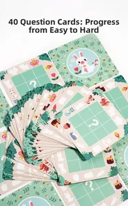 Detailed set of 40 progressive logic challenge cards for kids maze puzzle game
