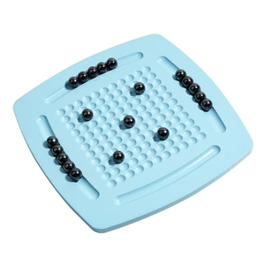 2-in-1 magnetic logic battle board game with blue board and black magnetic beads