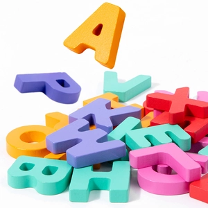 Colorful wooden alphabet blocks and animal puzzle toys for early childhood education