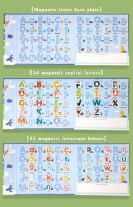 Detailed set of magnetic alphabet letters with animal illustrations for spelling practice