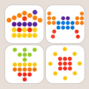 Educational sorting game with colorful dot patterns for children logical training