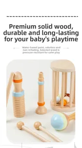 Detail of wooden musical instruments showing smooth edges and safe water-based paint finish
