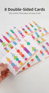 Détail de 8 cartes de logique forme géométrique double face pour jouet éducatif