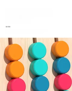 Close-up of eco-friendly water-based paint finish on colorful wooden puzzle pieces