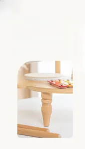 Detail of premium white poplar wood frame and colorful xylophone on musical toy stand