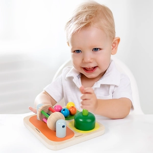 Educational wooden Montessori busy board for toddler hand-eye coordination training