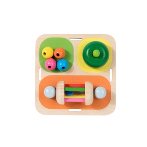 Multifunctional Montessori wooden busy board for toddler sensory and fine motor skill training