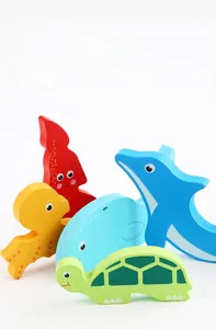 Detail of colorful wooden animal puzzles showing smooth edges and safe tactile textures