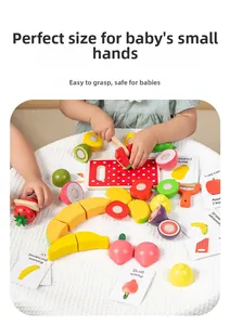 Detail von Holz-Schneidespielzeug Obst-Set mit Holzmesser und Lernkarten für Kinder