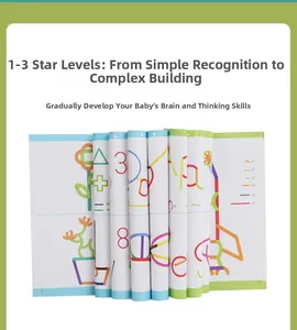 Detail of children's logical thinking booklets with tiered educational building guides