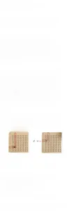 Detail of wooden multiplication board game set with dice, cards, and figures for learning