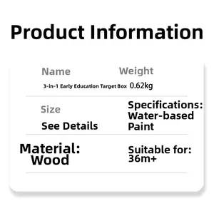 Detailed product specifications for the wooden Montessori early education target box set