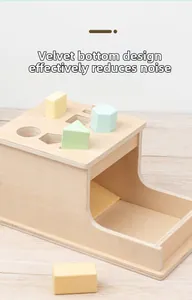 Detail of Montessori sorting box with bottom flannel layer for noise reduction