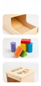 Detail of wooden sorter box with silent velvet lining and eco-friendly water-based paint