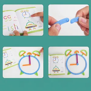 DIY colorful educational building blocks set with instruction manual for creative kids