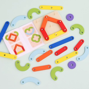 Montessori wooden geometric puzzle board set for children early learning creative play