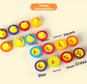 Macro view of Montessori egg toys showing different internal geometric shapes and colors