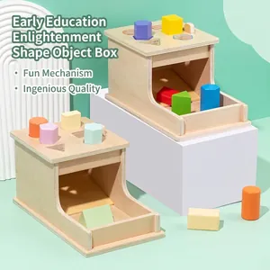 Montessori wooden geometric shape sorter box for early childhood cognitive skills
