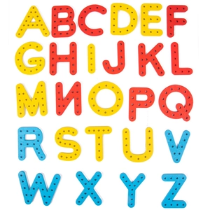 26 colorful wooden alphabet blocks for fine motor skills and letter recognition training