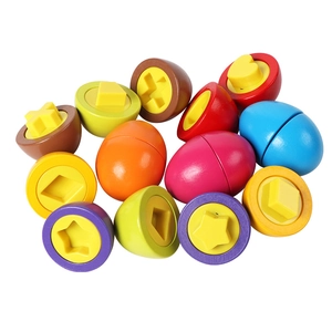 Educational egg toy set for children featuring color sorting and geometric shape matching
