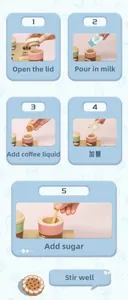Guida in cinque passaggi per l'uso del set da caffè giocattolo in legno per bambini