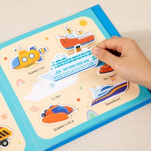 Educational ocean vehicle busy book for kids with interactive reusable stickers
