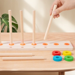 Giocattolo Montessori in legno per riconoscimento colori e abilità motorie fini