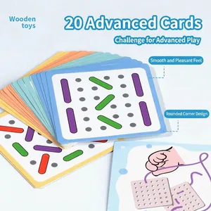 Set of 20 educational challenge cards for kids fine motor skills and geometric learning