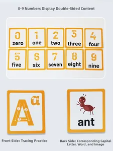 Cartes éducatives recto-verso avec lettres d'alphabet et chiffres pour enfants