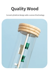Detailed close-up of high-quality wood grain and polished components inside a clear tube