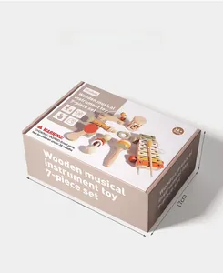 Detailed packaging dimensions of 7-piece wooden Montessori early education instrument set