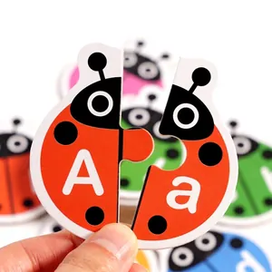 Educational ladybug alphabet matching puzzle for kids learning uppercase and lowercase letters