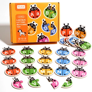52-piece ladybug alphabet matching puzzle toy set with colorful storage box for toddlers