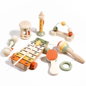 Montessori wooden musical instrument set for baby sensory and grip training development
