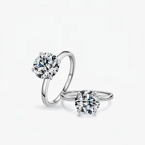 925 Sterling Silver Zirconia Ring Classic Four-Claw Crown Engagement Wedding Ring Elegant Fashion Jewelry Gift For Women