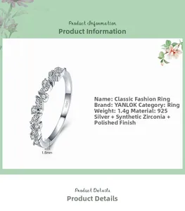 Detail view of 925 sterling silver ring with cubic zirconia and S925 hallmark