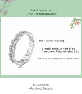 Détail d'une bague éternité de 4mm en argent 925 avec zircons et motif ajouré chic