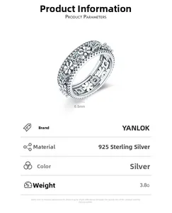 Macro detail of S925 sterling silver daisy ring showing 6.5mm width and 3.8g weight