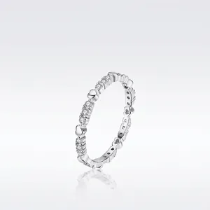 S925 Sterling Silver Heart Ring For Women Elegant Polished Zirconia Inlaid Adjustable Finger Band Fashion Jewelry Gift