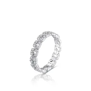 Bague en Argent Sterling 925 pour Femme Infini Entrelacé Évidé Strass Bague de Doigt Élégante Bijoux de Mariage Floral Cadeau