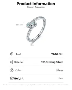 Detail view of heart-shaped silver ring with technical measurements and dimensions