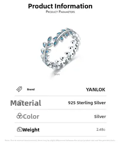 Detail view of S925 sterling silver leaf ring with turquoise inlay and dimensions