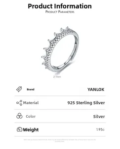 S925 sterling silver crown ring featuring detailed S925 hallmark and 2.1mm band width